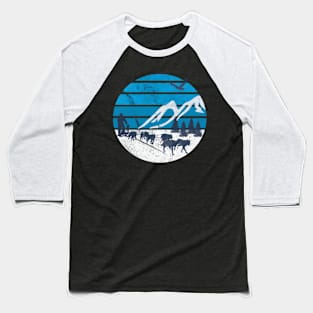 Dog Sledding Sleigh Sled Rides Mushing Winter Sports Baseball T-Shirt